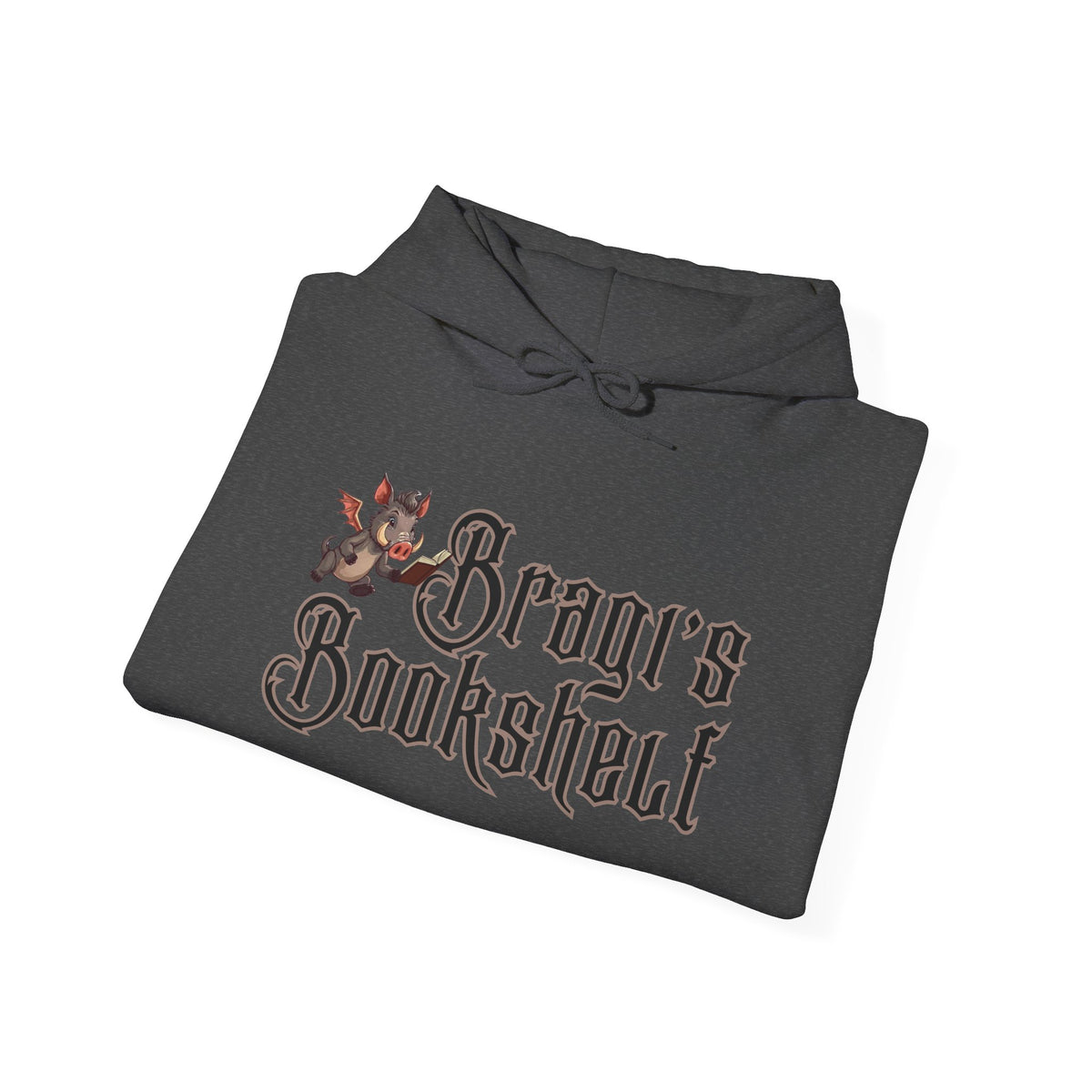 Fantasy Bookstore Hoodie — 'Bragi's Bookshelf' Logo