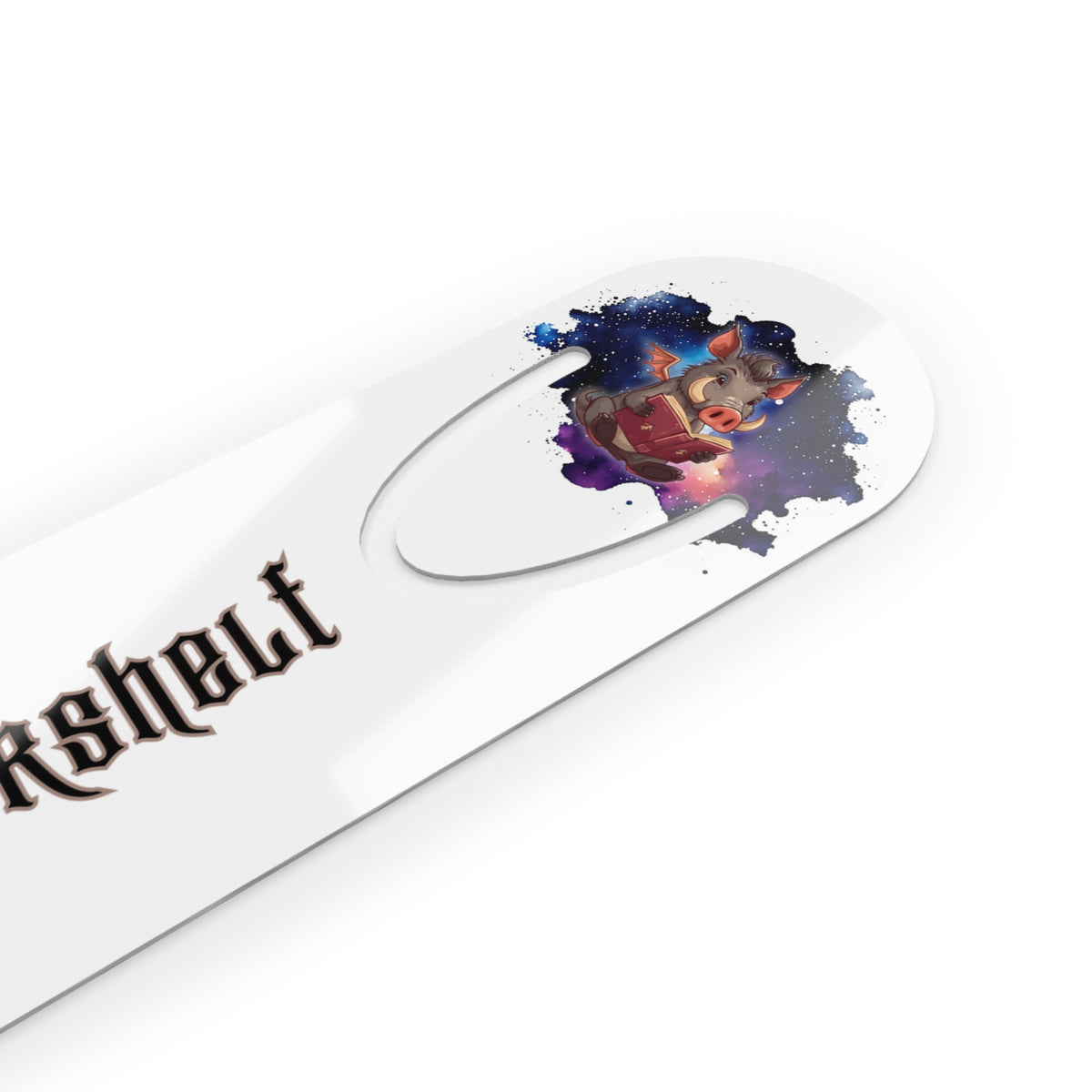 White Metal Bragi's Bookshelf Bookmark