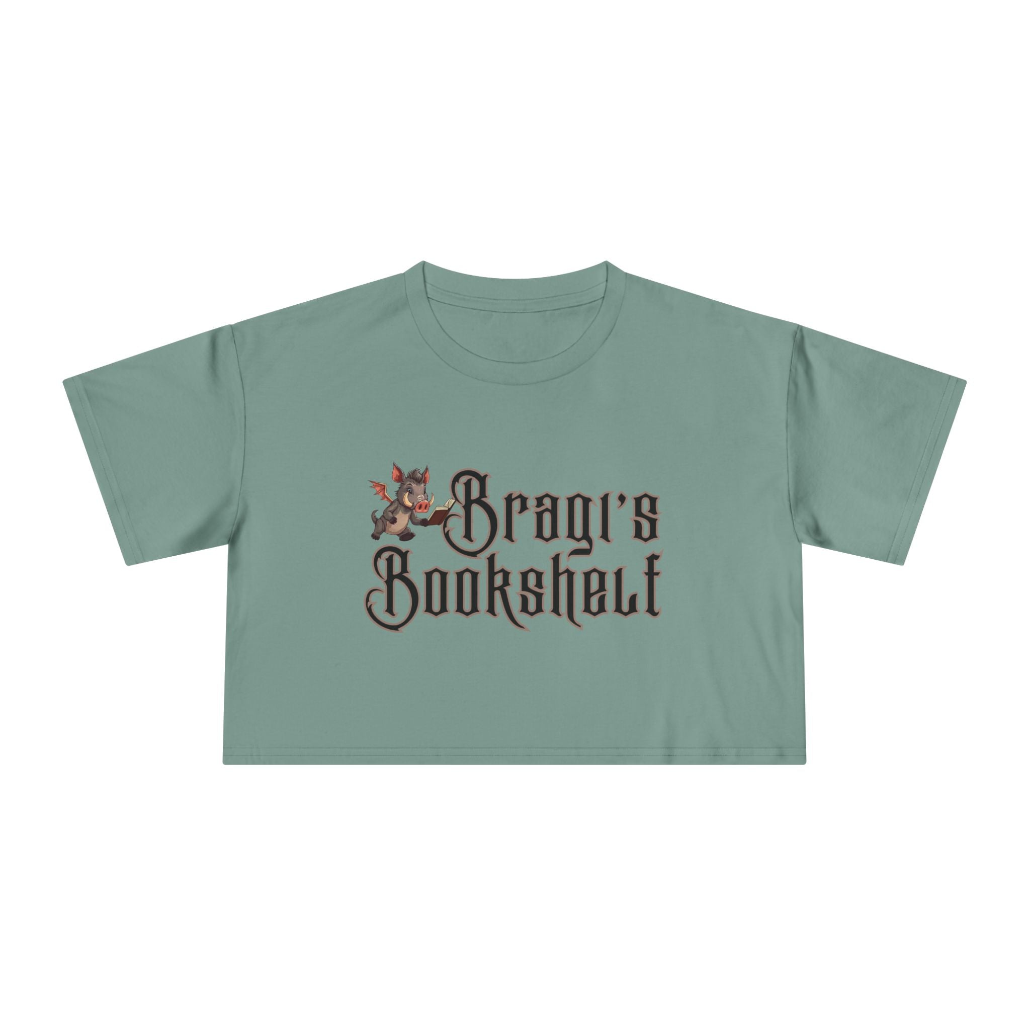 Bragi's Bookshelf Logo Crop Tee — Cute Relaxed Crop Shirt