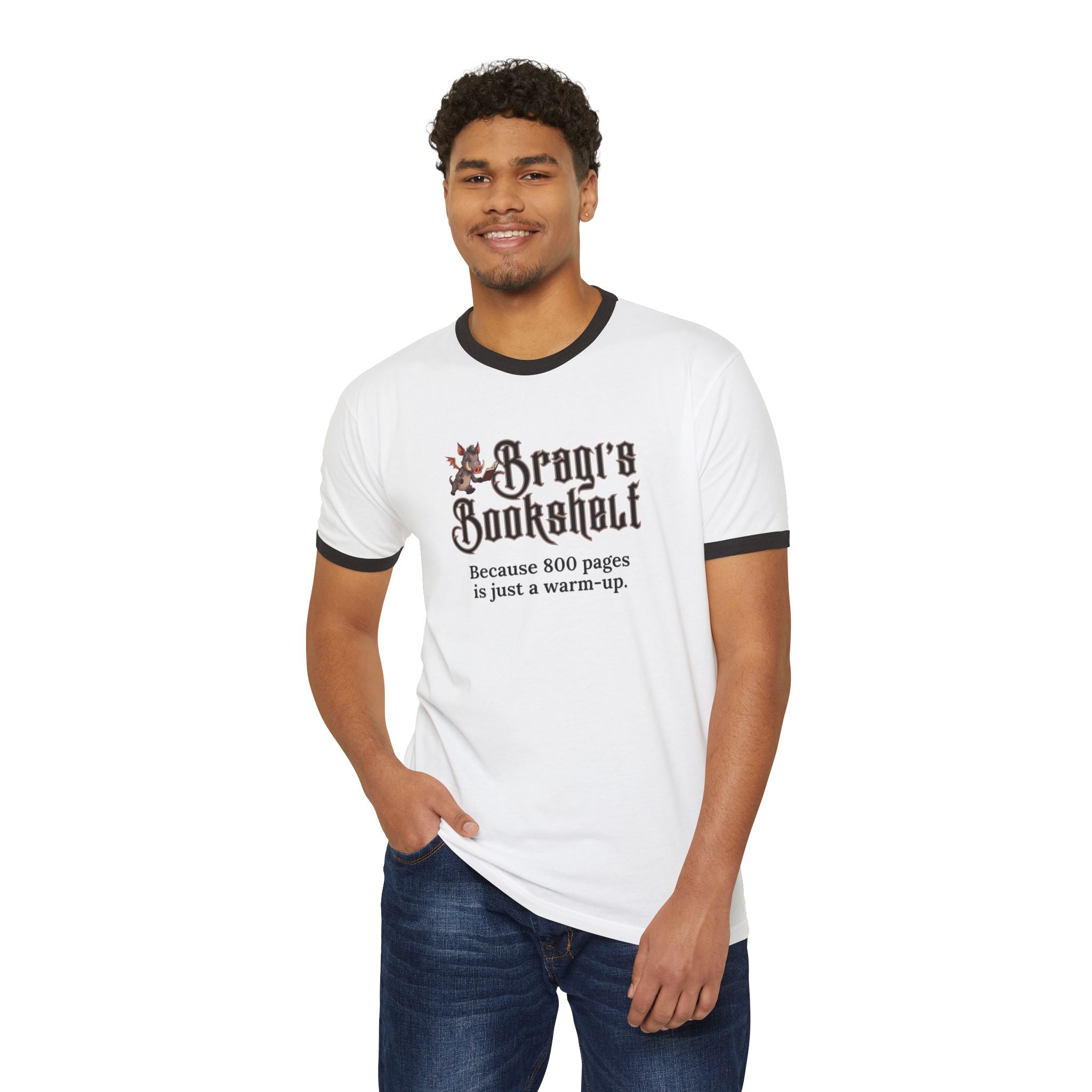 Book Ringer T‑Shirt — “Because 800 pages is just a warm‑up”