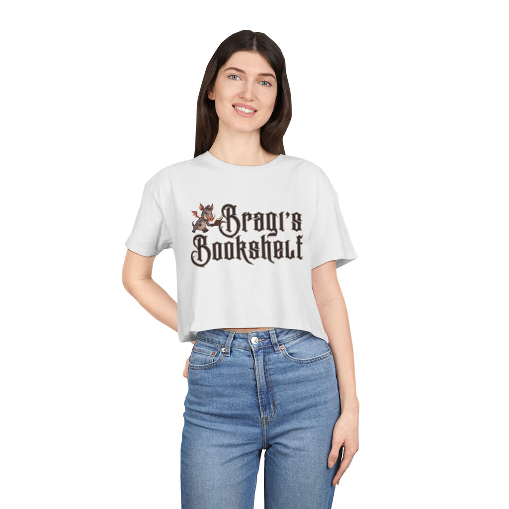 Bragi's Bookshelf Logo Crop Tee — Cute Relaxed Crop Shirt