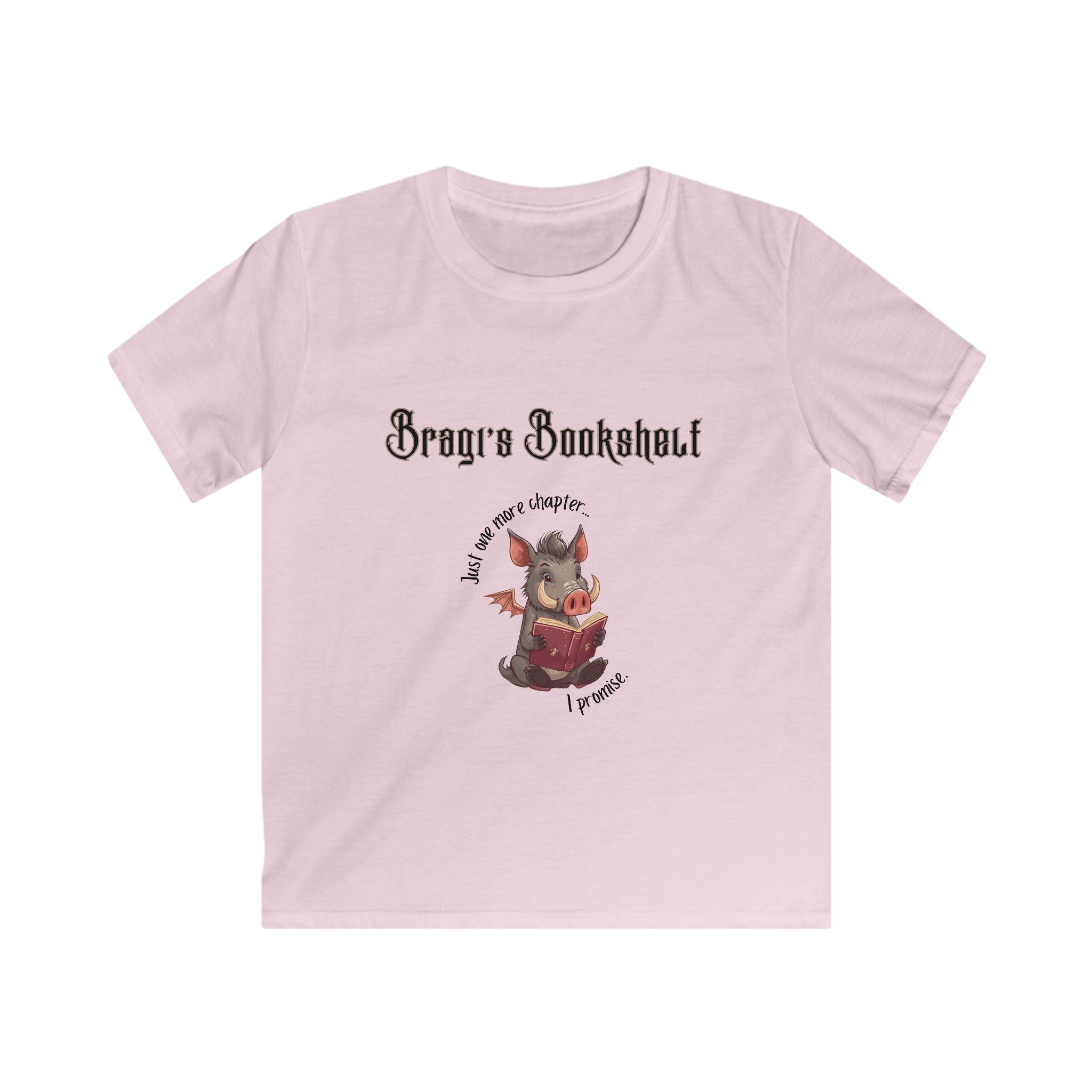 Kids Tee — Cute Dragon Reading "Brave & Booksmart" Graphic (Children’s Storytime Gift)