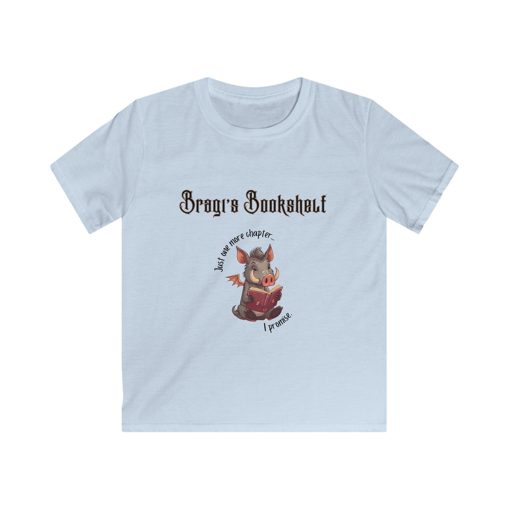 Kids Tee — Cute Dragon Reading "Brave & Booksmart" Graphic (Children’s Storytime Gift)