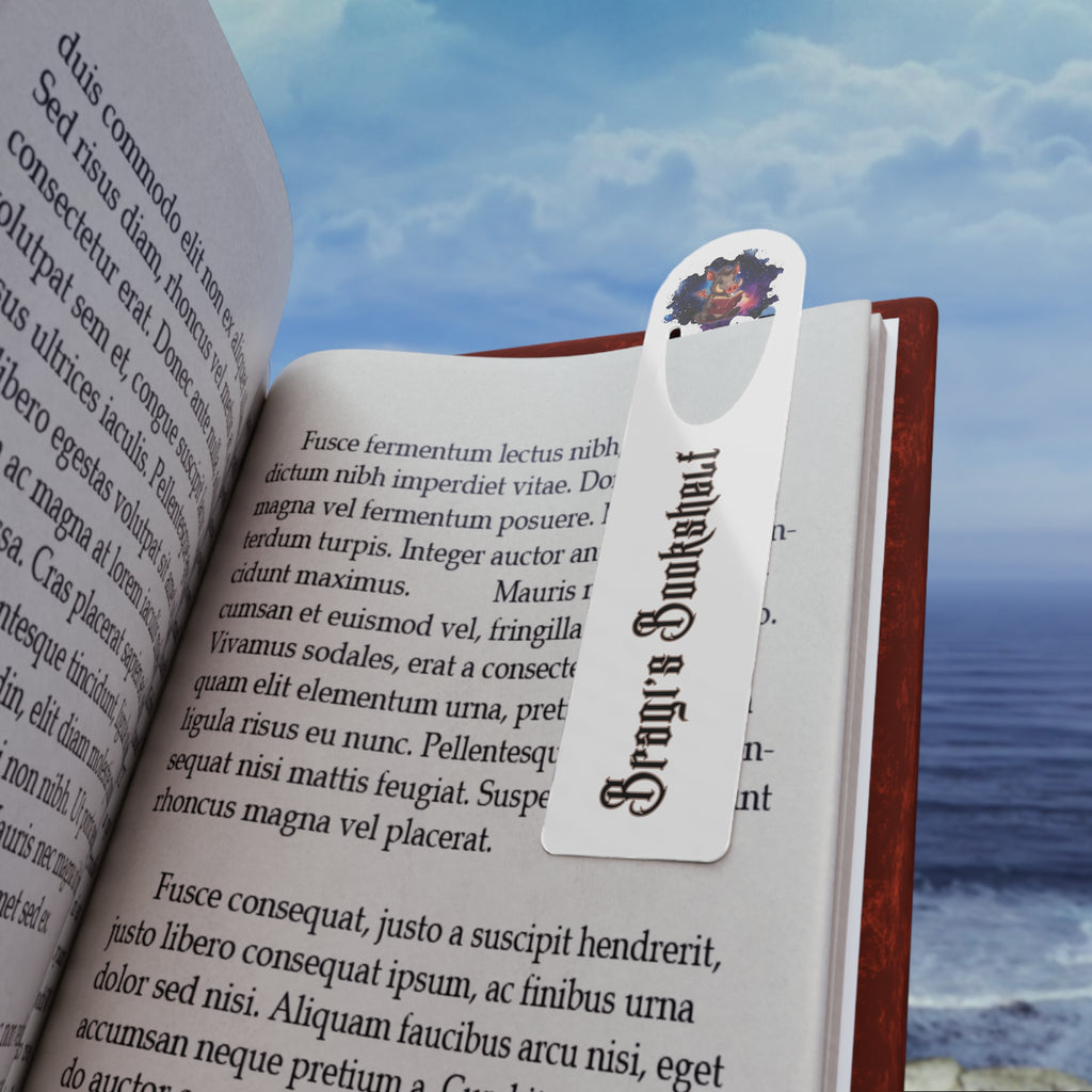 White Metal Bragi's Bookshelf Bookmark