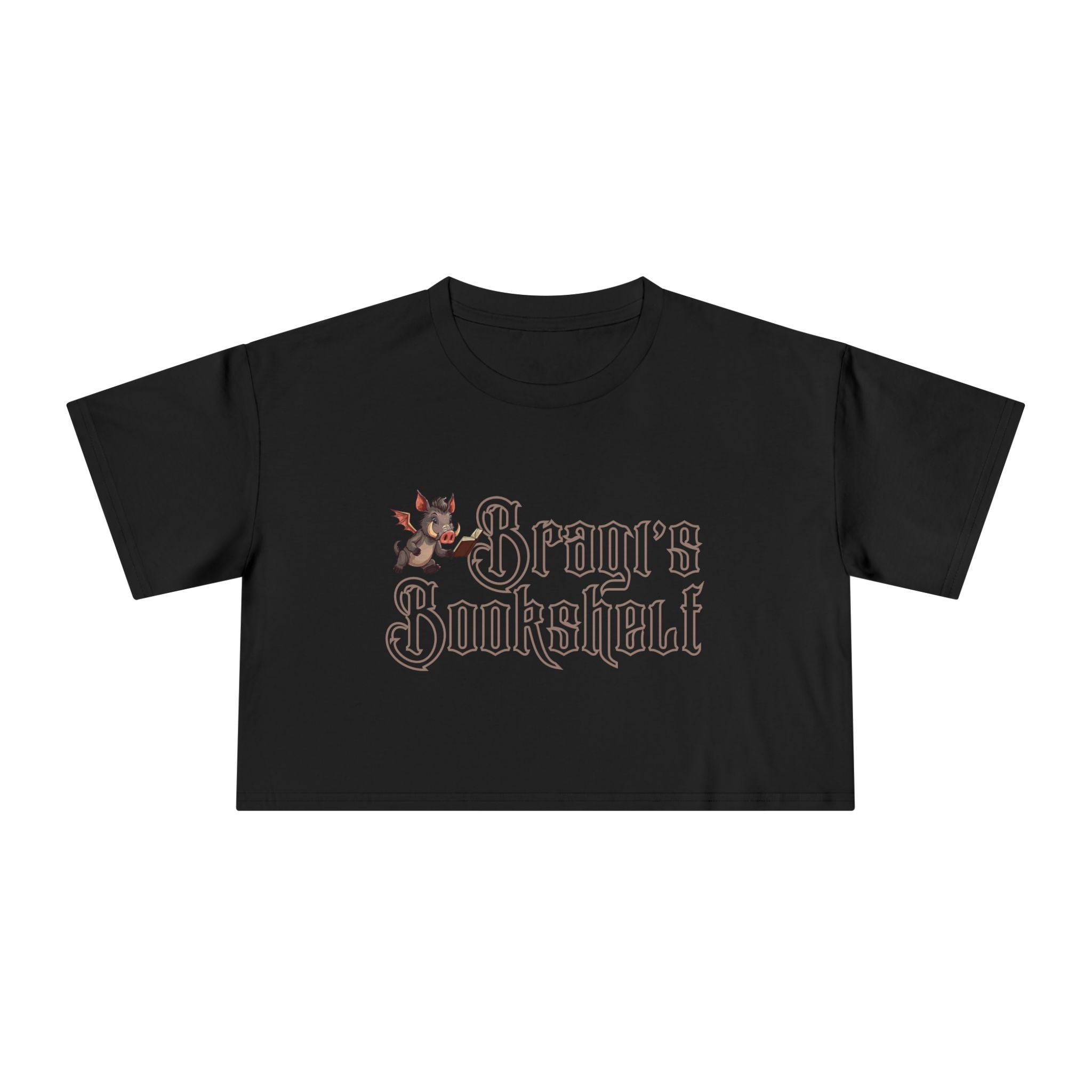 Bragi's Bookshelf Logo Crop Tee — Cute Relaxed Crop Shirt