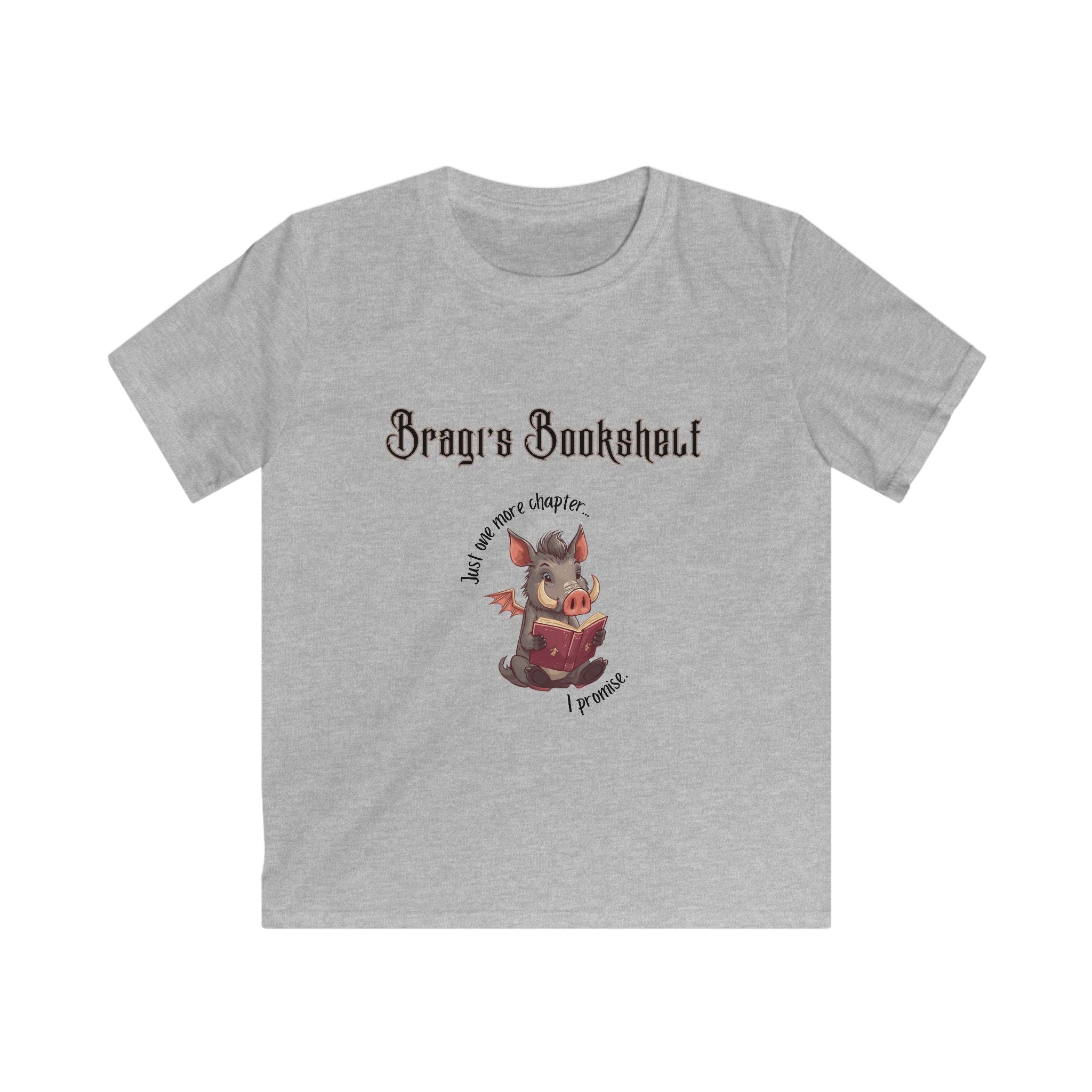 Kids Tee — Cute Dragon Reading "Brave & Booksmart" Graphic (Children’s Storytime Gift)