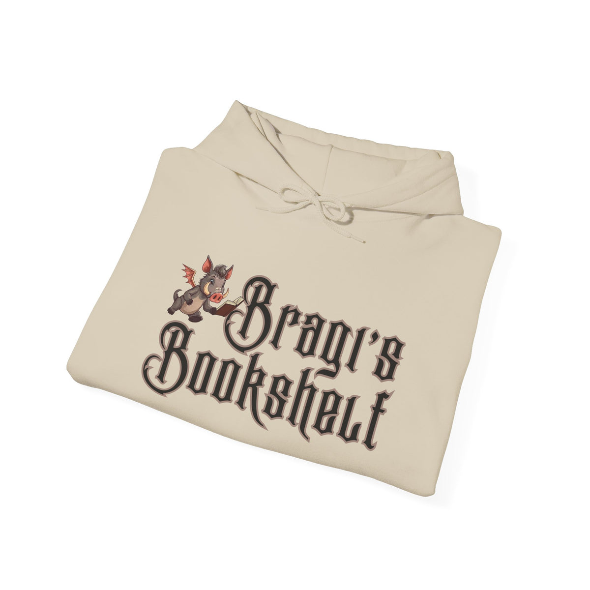 Fantasy Bookstore Hoodie — 'Bragi's Bookshelf' Logo