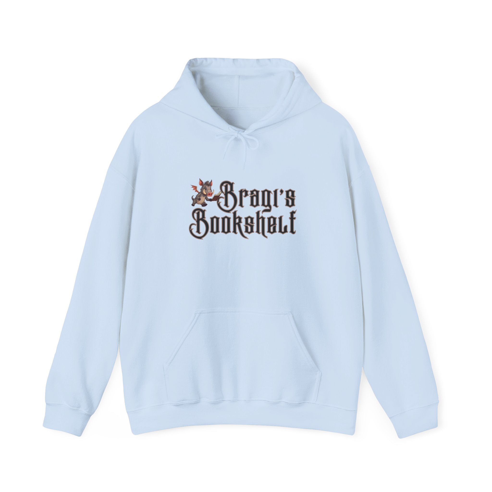 Fantasy Bookstore Hoodie — 'Bragi's Bookshelf' Logo