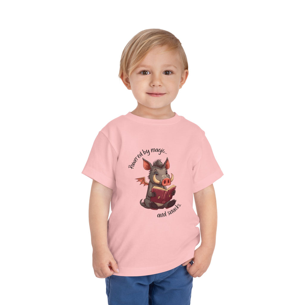 Toddler Tee — "Bragi's Bookshelf" Whimsical Reading Illustration