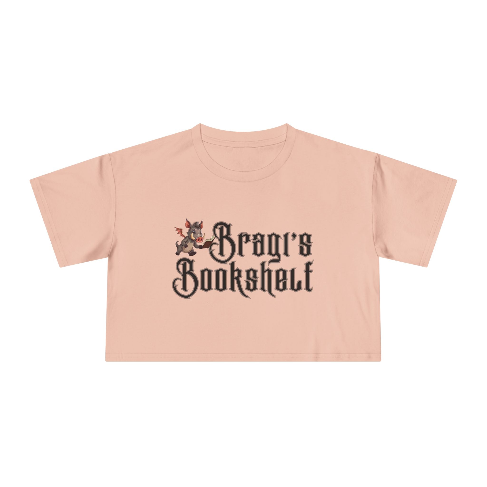 Bragi's Bookshelf Logo Crop Tee — Cute Relaxed Crop Shirt