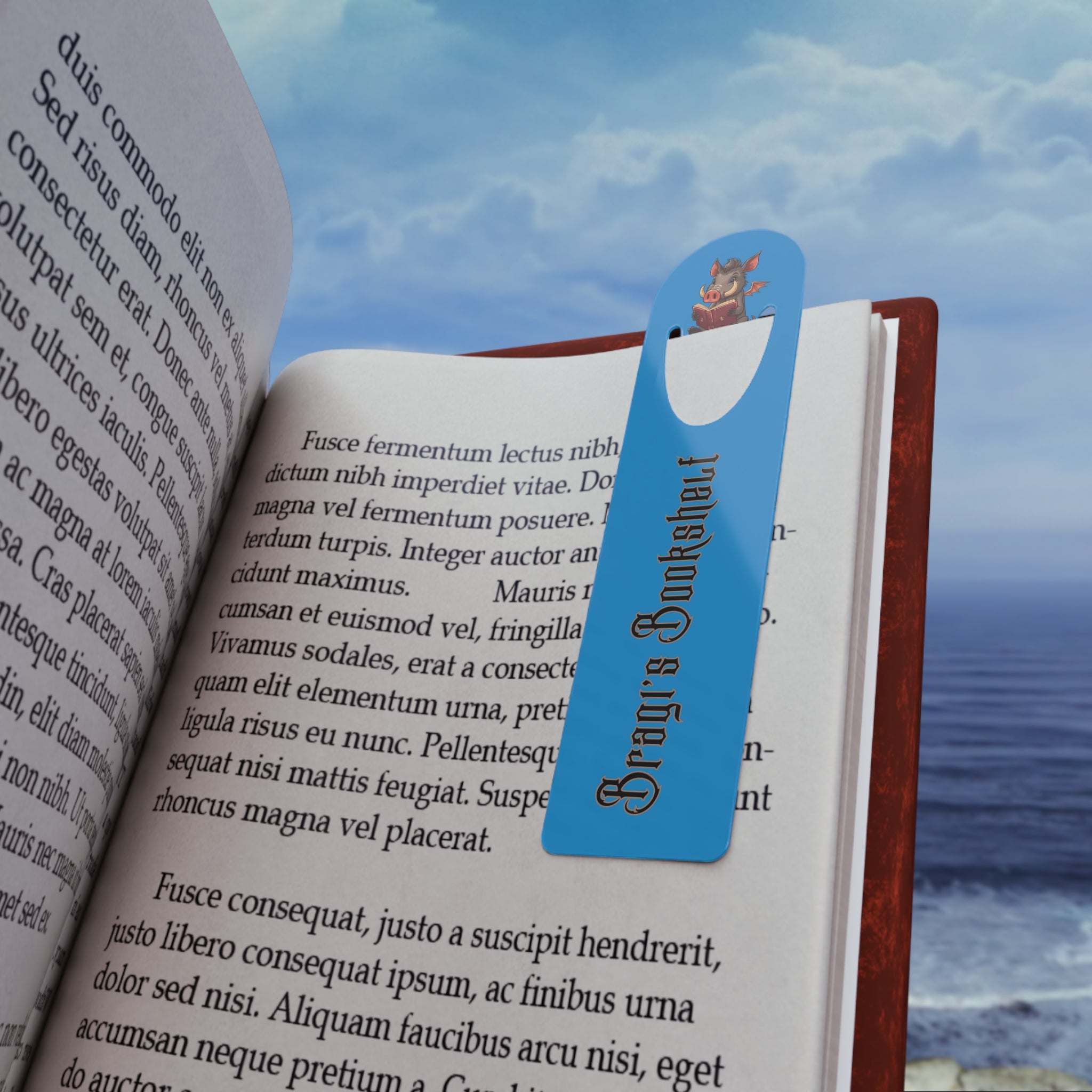 Blue Metal Bragi's Bookshelf Bookmark