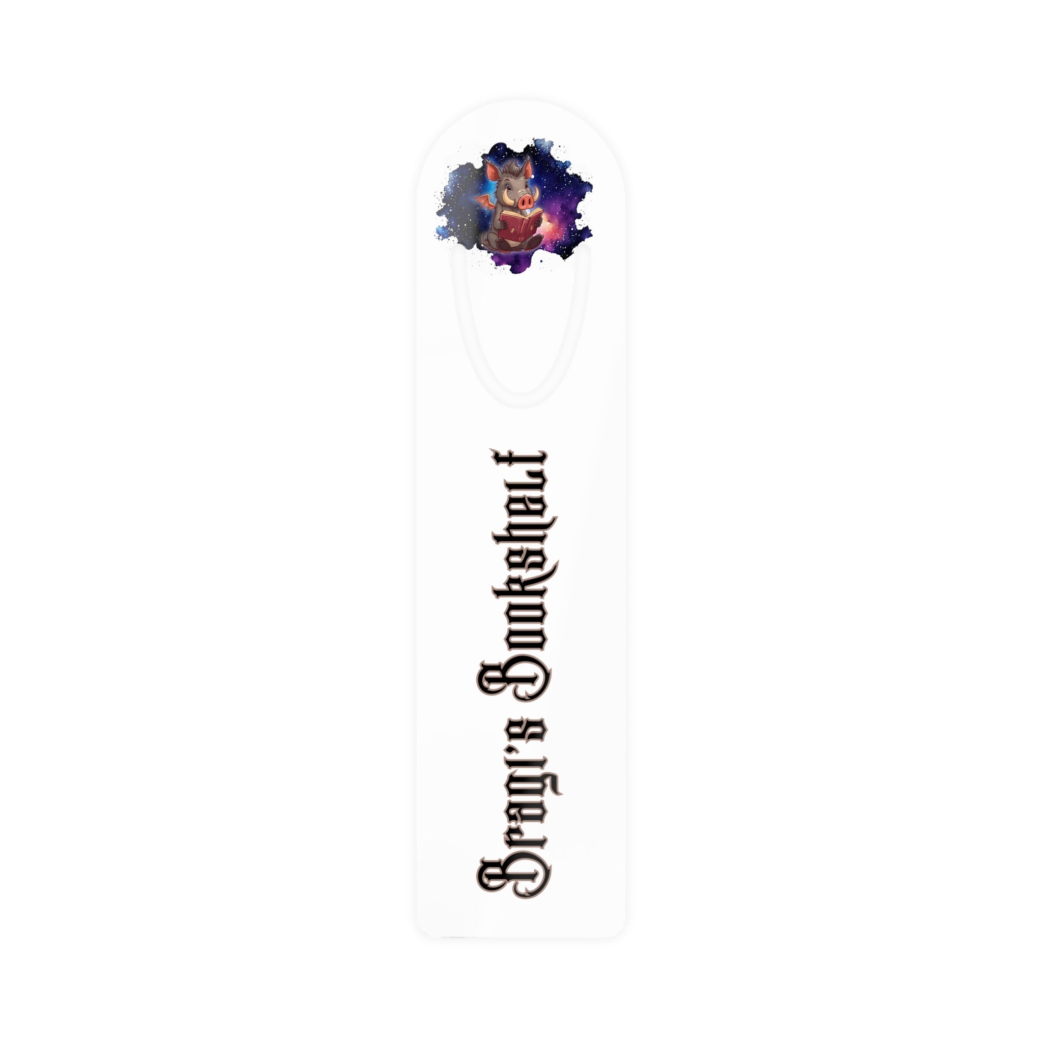 White Metal Bragi's Bookshelf Bookmark