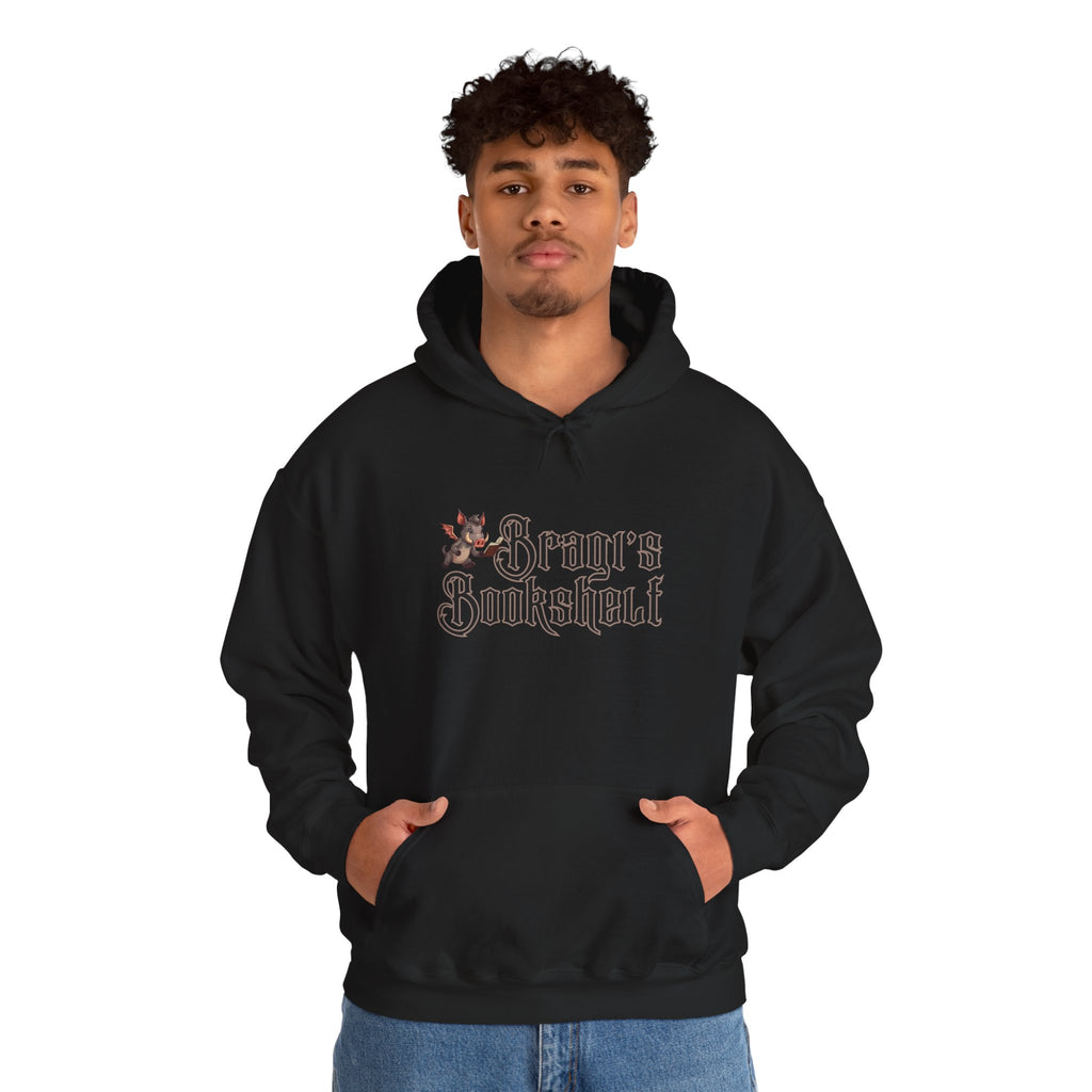 Fantasy Bookstore Hoodie — 'Bragi's Bookshelf' Logo