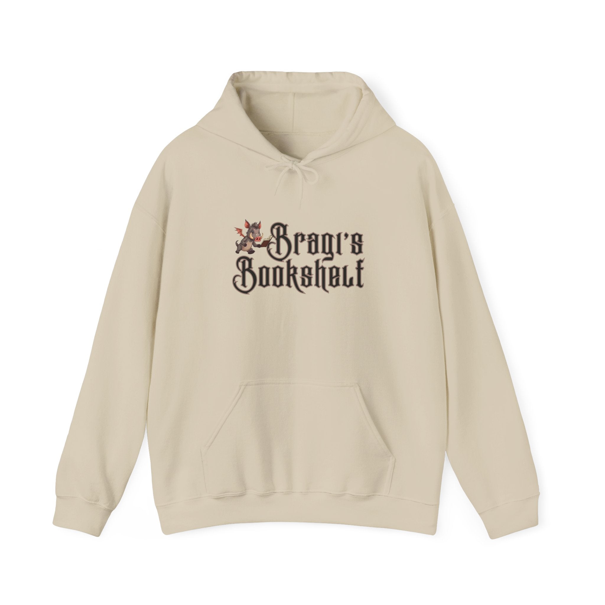 Fantasy Bookstore Hoodie — 'Bragi's Bookshelf' Logo