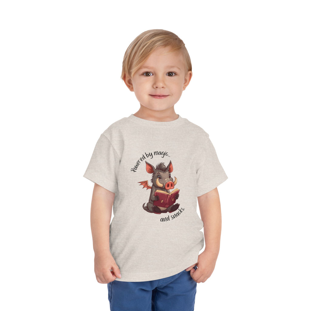 Toddler Tee — "Bragi's Bookshelf" Whimsical Reading Illustration