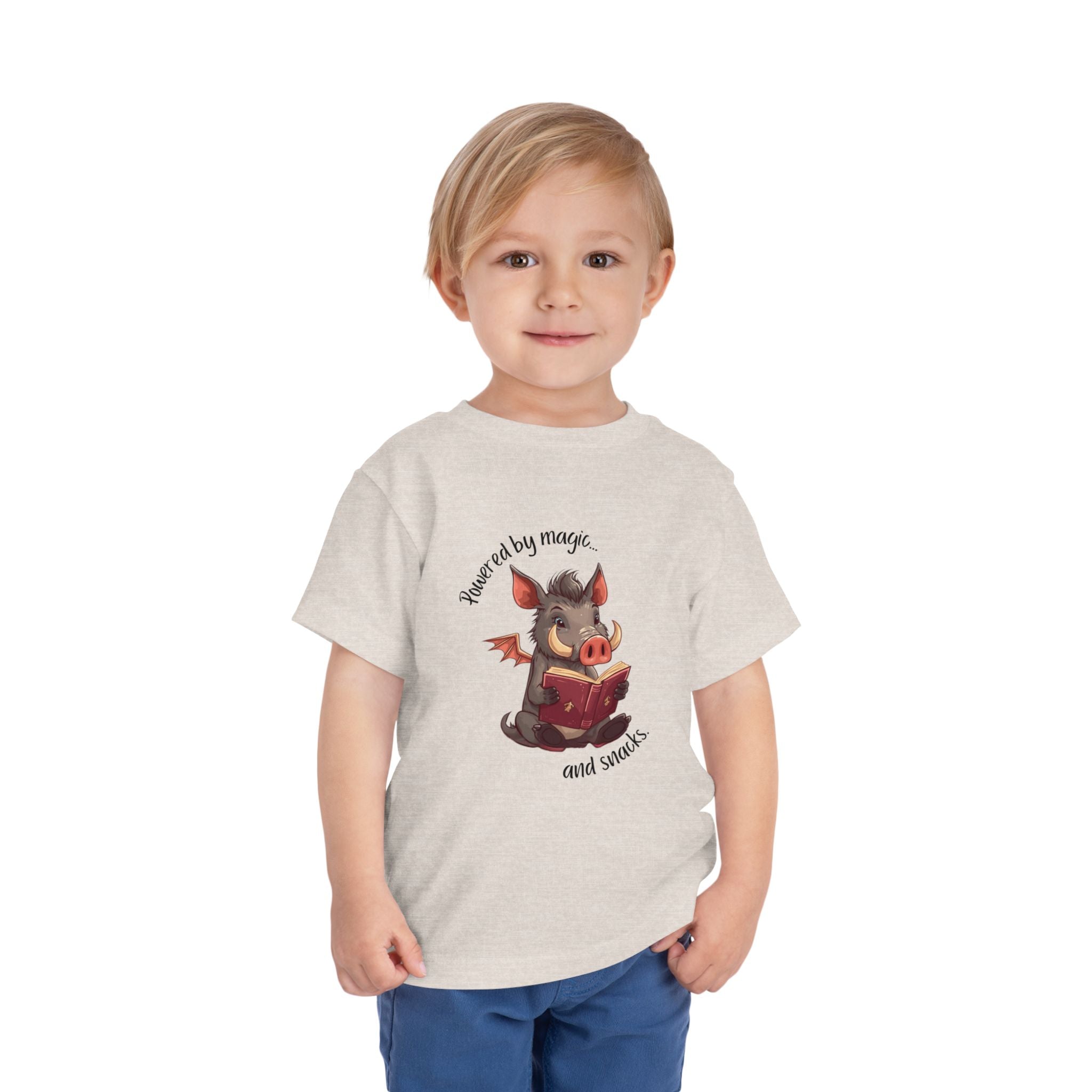 Toddler Tee — "Bragi's Bookshelf" Whimsical Reading Illustration