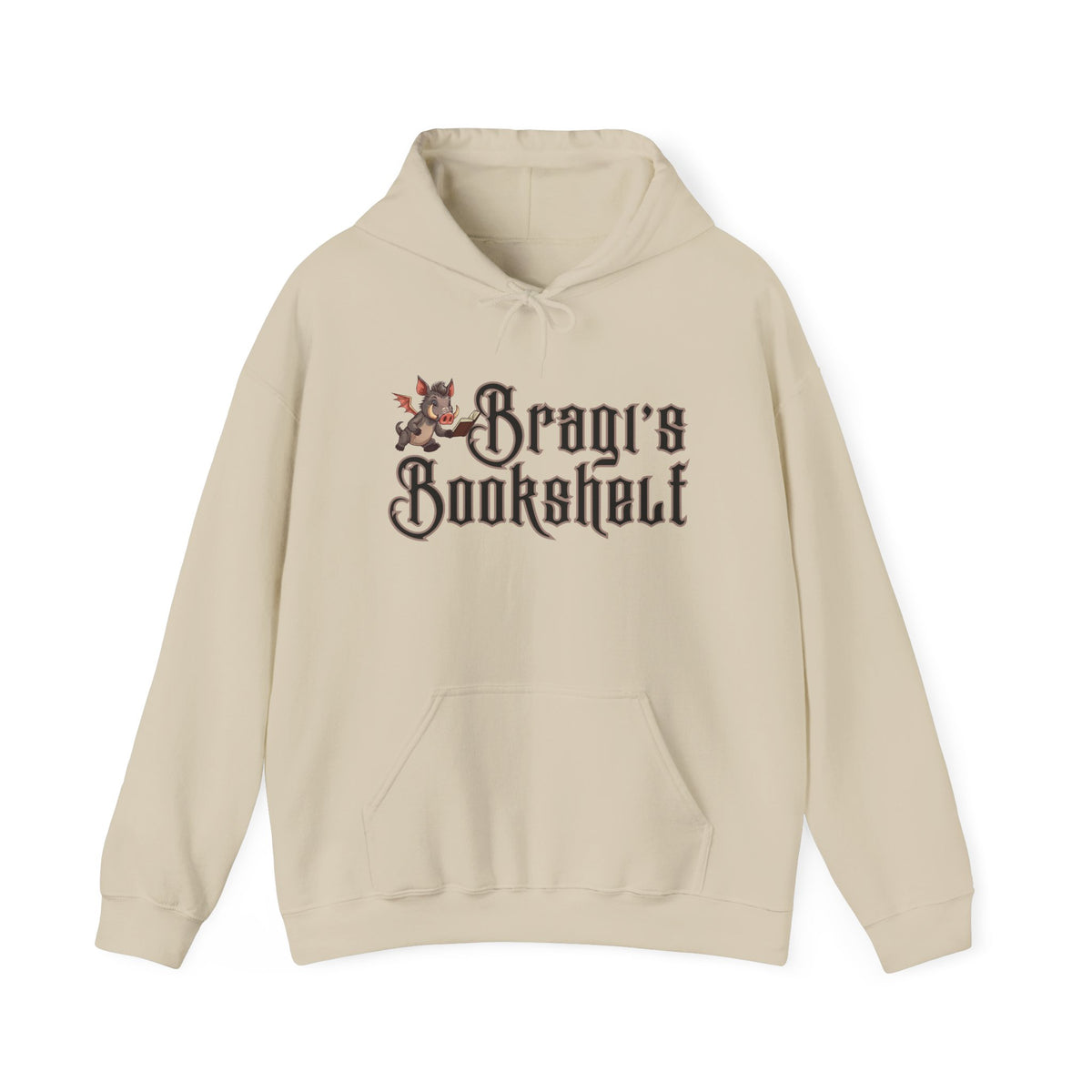 Fantasy Bookstore Hoodie — 'Bragi's Bookshelf' Logo