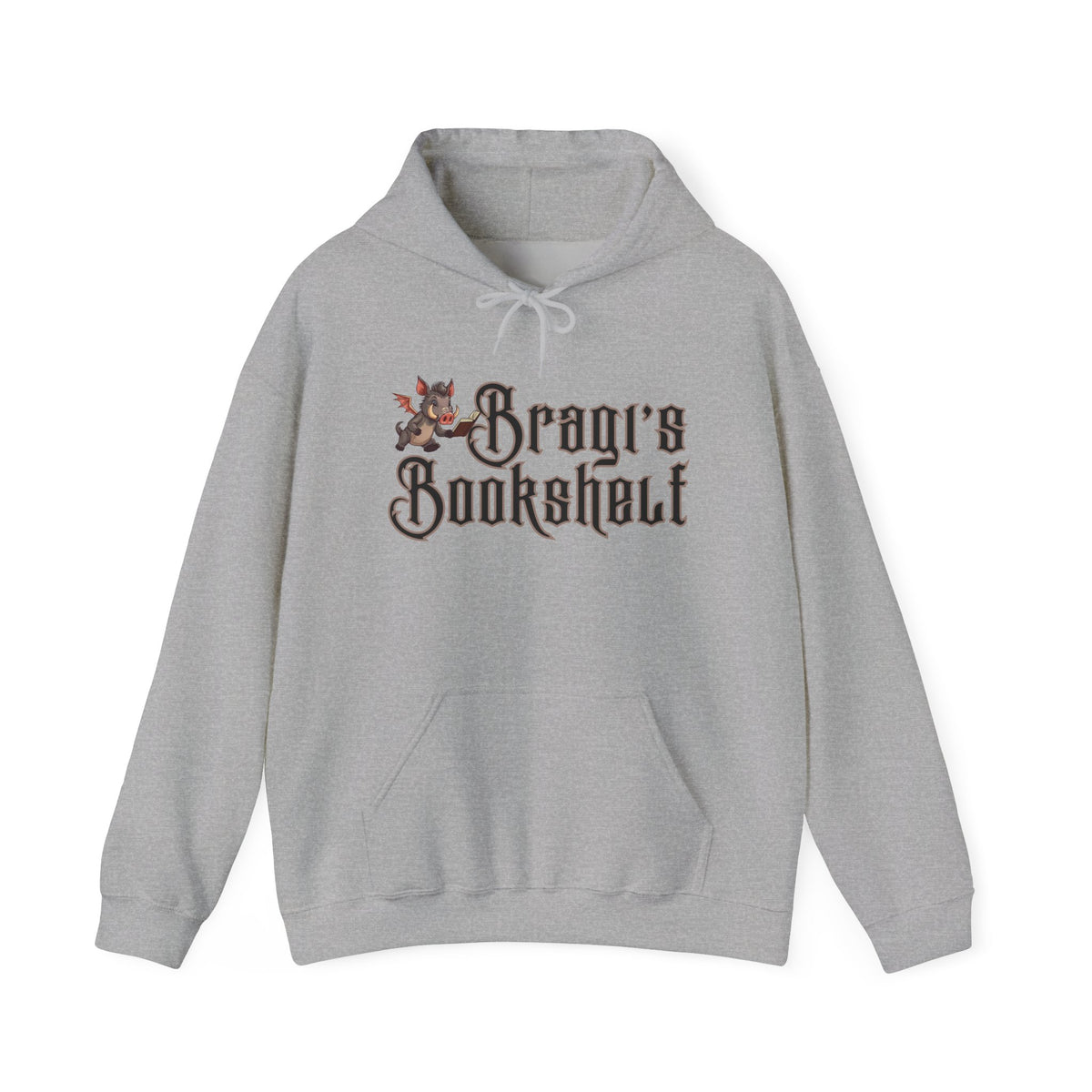 Fantasy Bookstore Hoodie — 'Bragi's Bookshelf' Logo