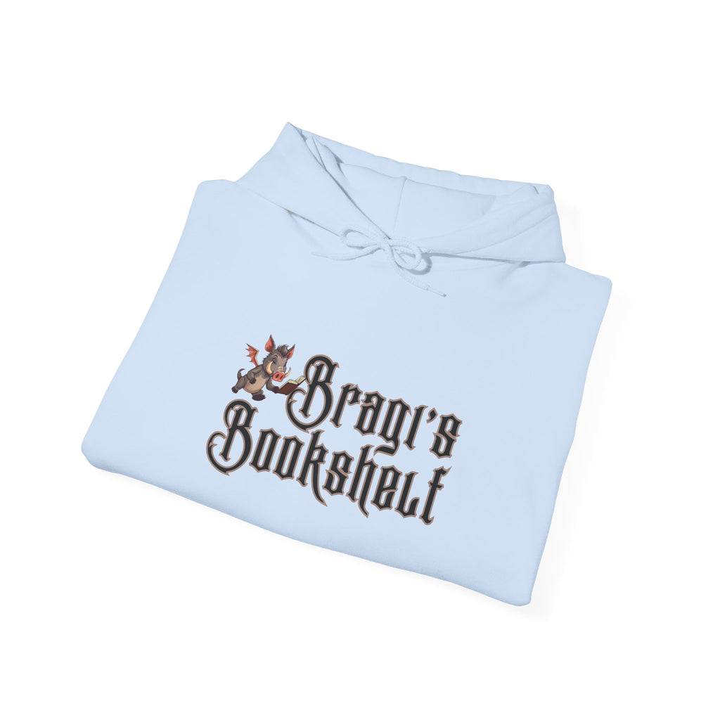 Fantasy Bookstore Hoodie — 'Bragi's Bookshelf' Logo