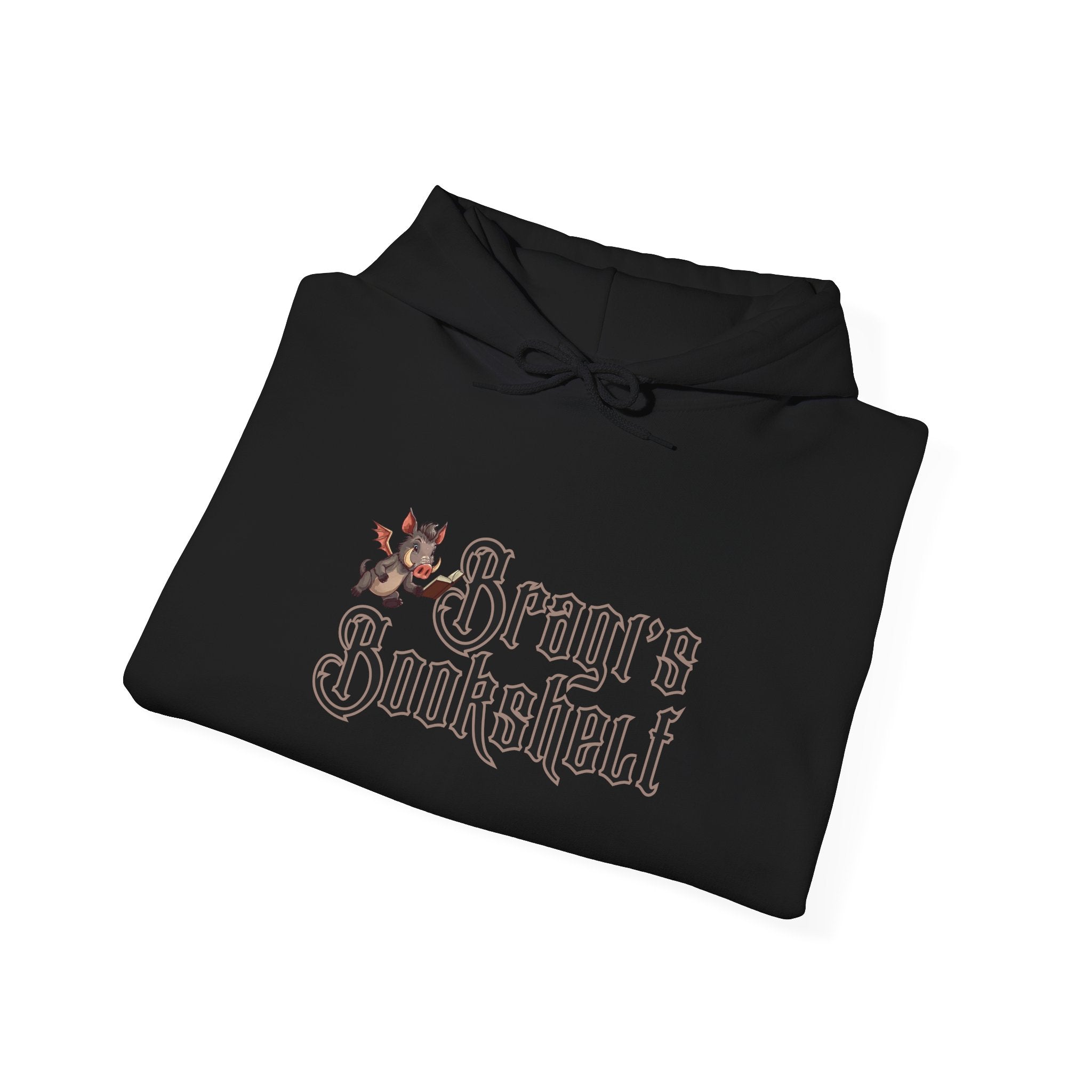Fantasy Bookstore Hoodie — 'Bragi's Bookshelf' Logo