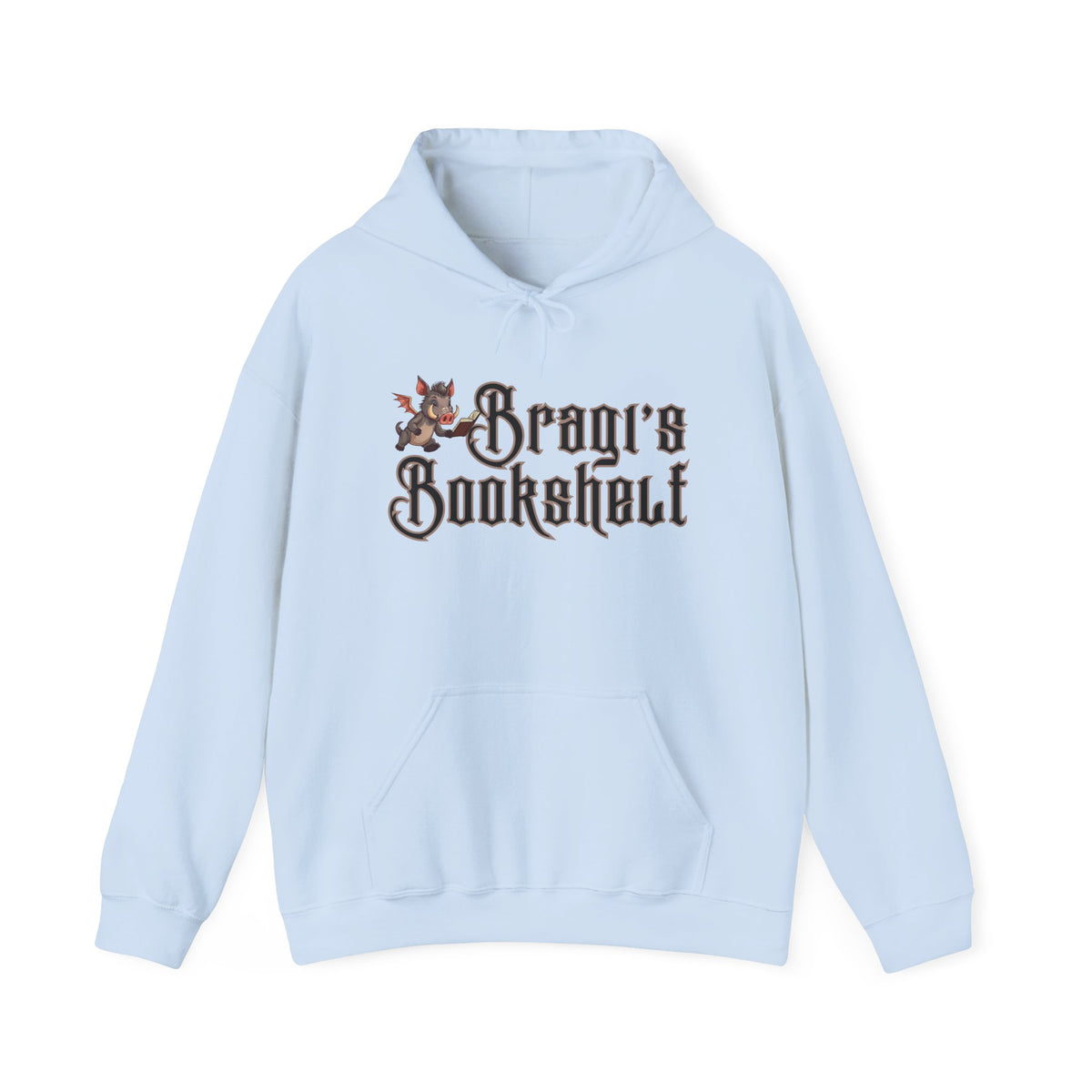 Fantasy Bookstore Hoodie — 'Bragi's Bookshelf' Logo