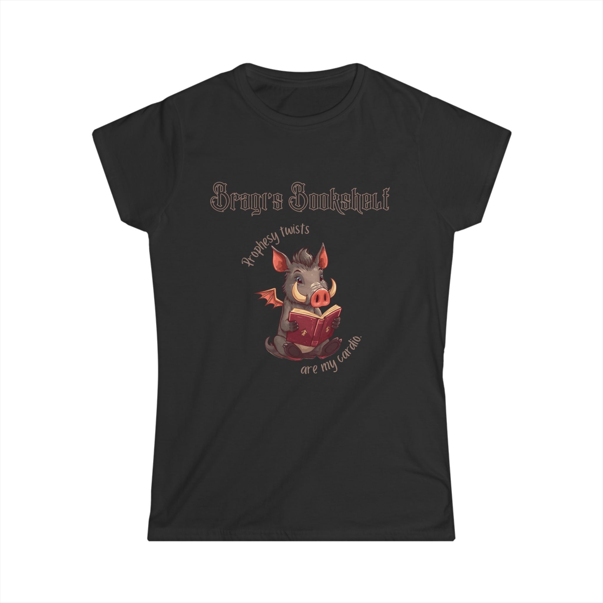 Women's Softstyle Tee — "Prophesy twists are my cardio" cheeky bookstore tee