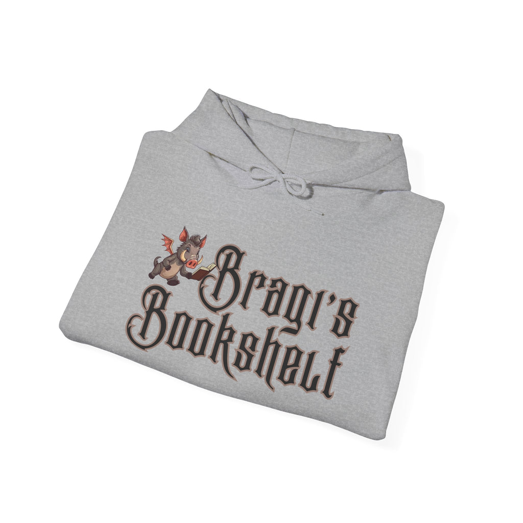 Fantasy Bookstore Hoodie — 'Bragi's Bookshelf' Logo