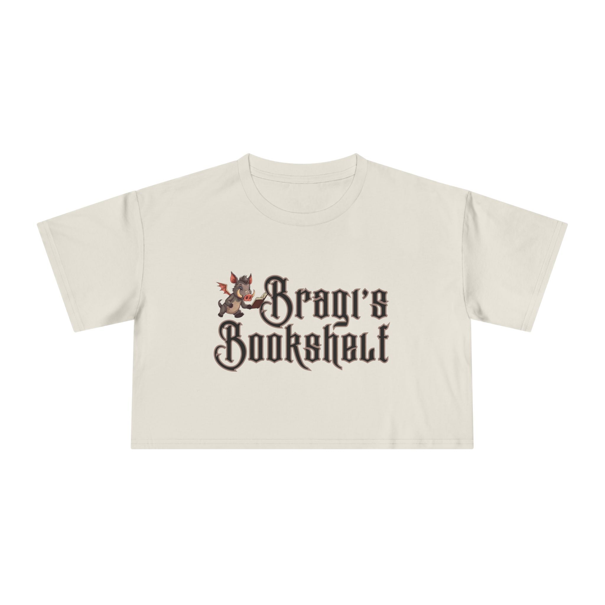 Bragi's Bookshelf Logo Crop Tee — Cute Relaxed Crop Shirt