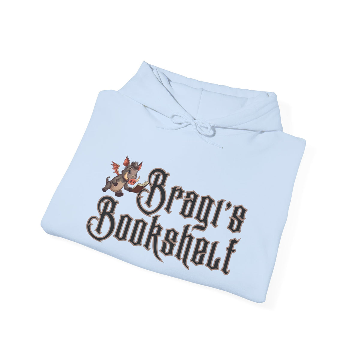 Fantasy Bookstore Hoodie — 'Bragi's Bookshelf' Logo