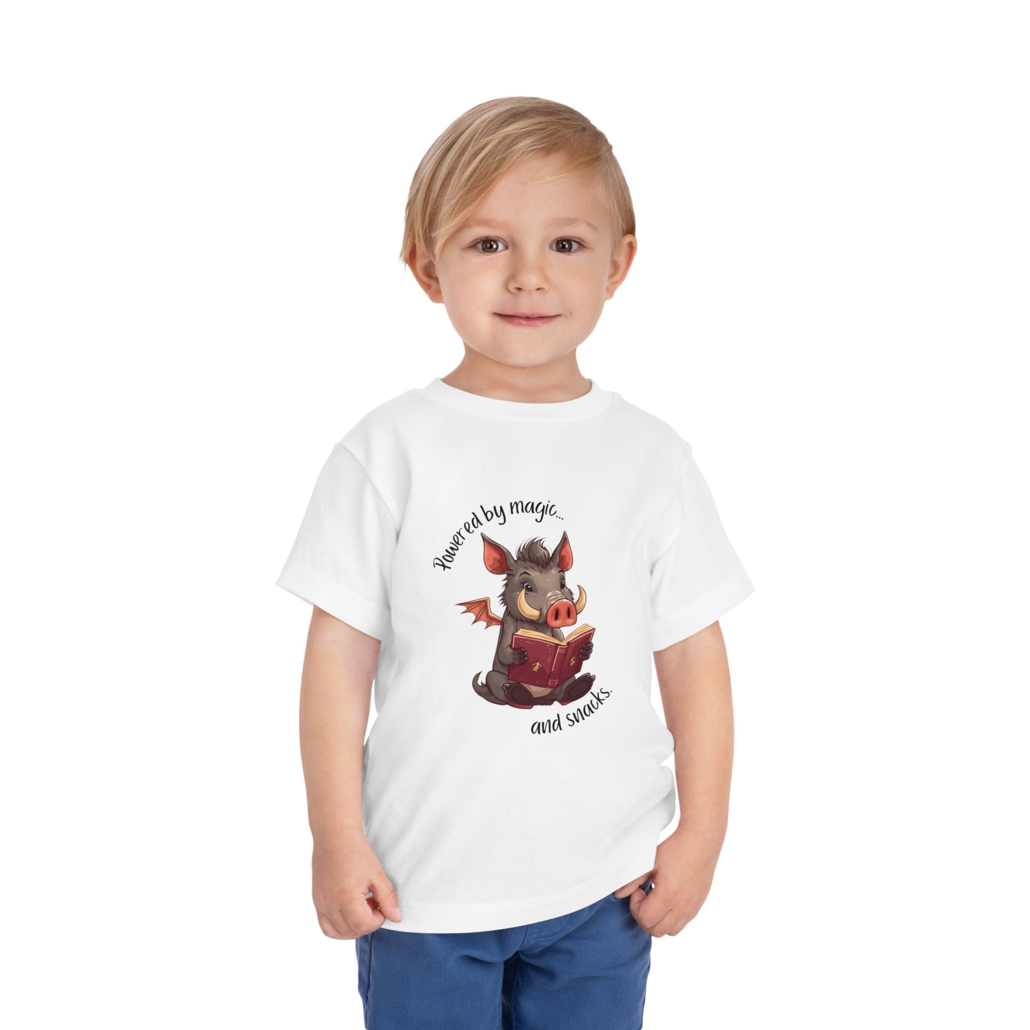 Toddler Tee — "Bragi's Bookshelf" Whimsical Reading Illustration